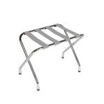 Flat Top Series Metal Luggage Rack, Chrome with Silver Straps